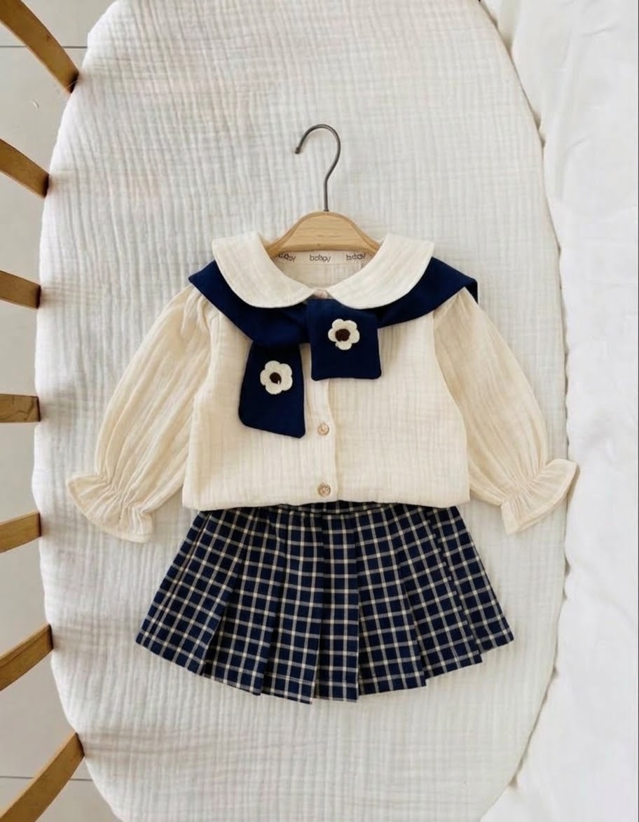 🌸 Ensemble fille 3 pièces en mousseline